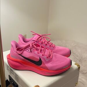 Nike pegasus 41 Pink Running Shoes with Black Swoosh
